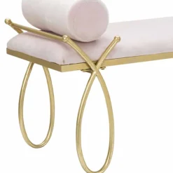 Viadurini Living Moderne Wohnzimmerbank-Rechteckiger Sitzbankstoff im modernen Design, Eisen und MDF - Harding