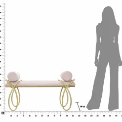 Viadurini Living Moderne Wohnzimmerbank-Rechteckiger Sitzbankstoff im modernen Design, Eisen und MDF - Harding