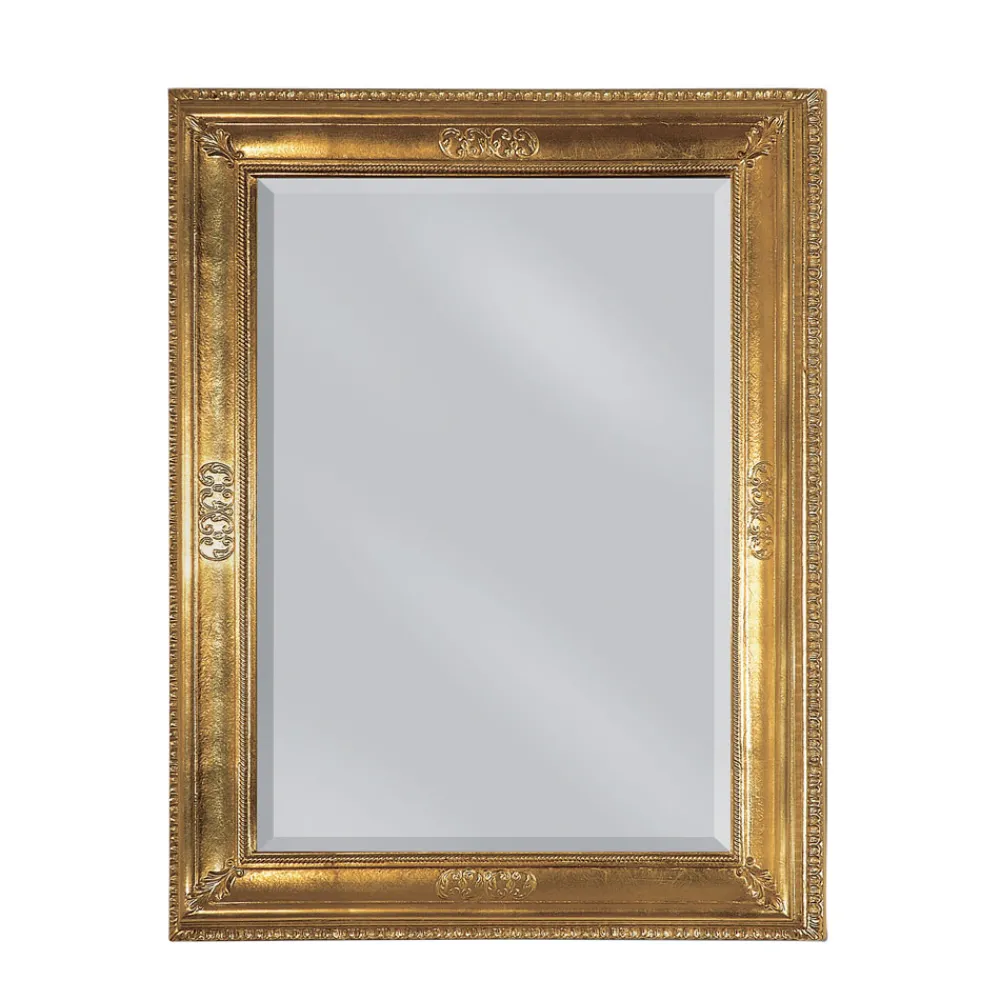 Viadurini Classic Wandspiegel-Rechteckiger Spiegel aus leicht antikisiertem Blattgold, hergestellt in Italien – Abeona