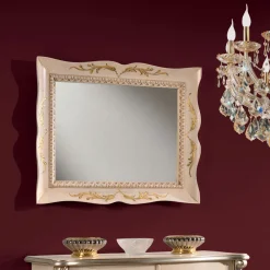 Viadurini Classic Wandspiegel-Rechteckiger Spiegel aus weißem Holz im klassischen Stil Made in Italy - Florence