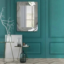 Viadurini Living Wandspiegel-Rechteckiger Spiegel mit gewelltem Glasrahmen, hergestellt in Italien – Vira