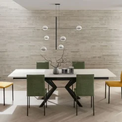 Viadurini Living Ausziehbare Esstische-Rechteckiger Tisch ausziehbar auf 260 oder 300 cm aus HPL und Metall - Charmy