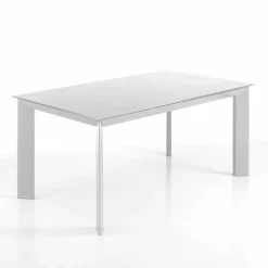Viadurini Living Ausziehbare Esstische-Rechteckiger Tisch bis 220 cm weiß opak Jordy