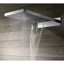 Viadurini Taps Duschköpfe-Rechteckiger Wandduschkopf aus Edelstahl Made in Italy - Anito