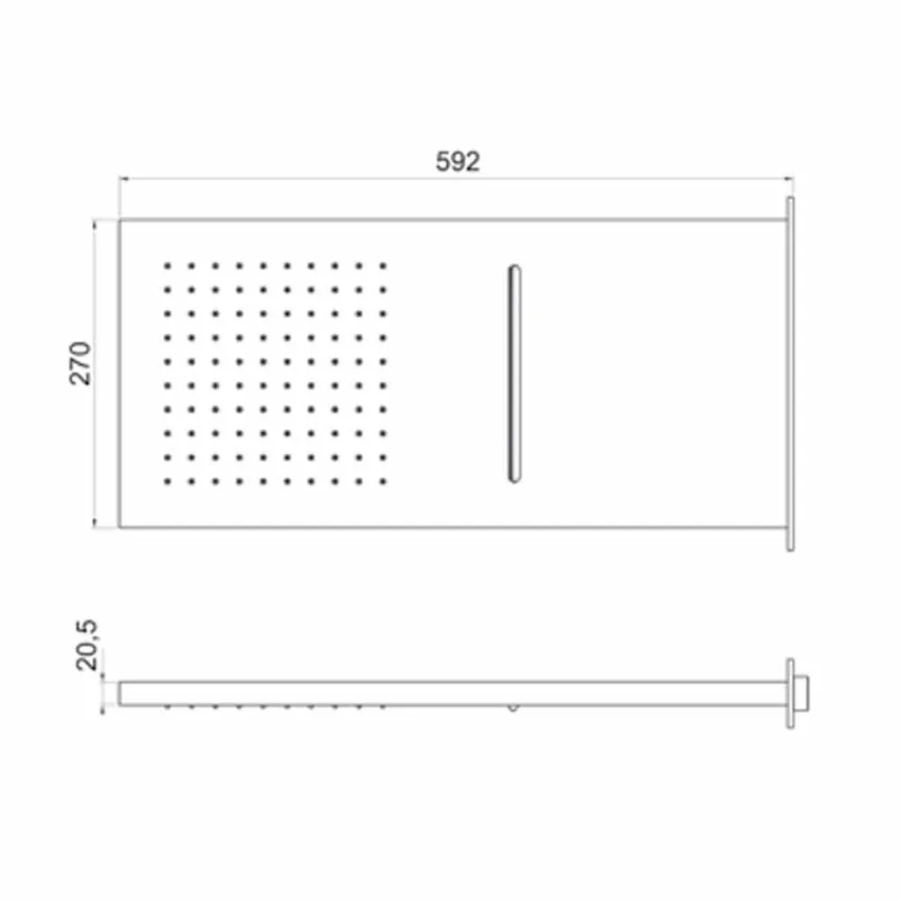 Viadurini Taps Duschköpfe-Rechteckiger Wandduschkopf aus Edelstahl Made in Italy - Anito
