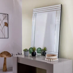 Viadurini Living Wandspiegel-Rechteckiger Wandspiegel mit Struktur in modernem Design MDF - Brisco