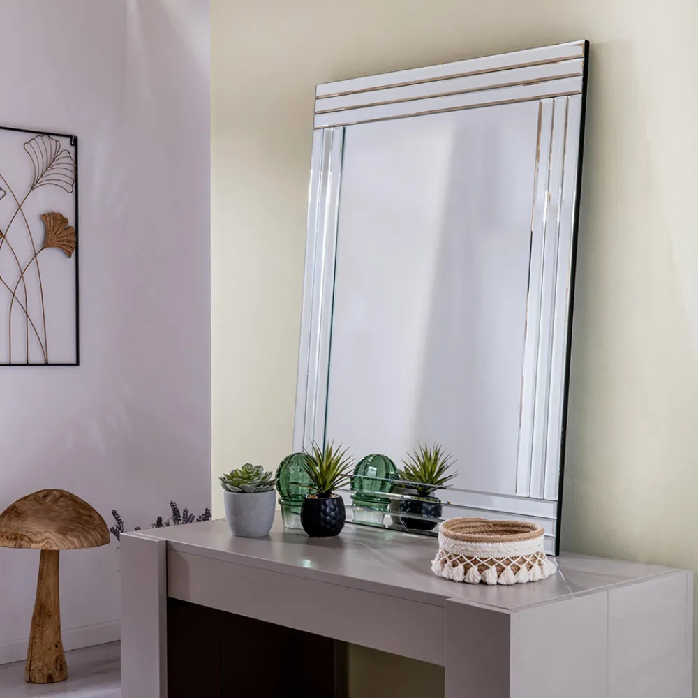 Viadurini Living Wandspiegel-Rechteckiger Wandspiegel mit Struktur in modernem Design MDF - Brisco