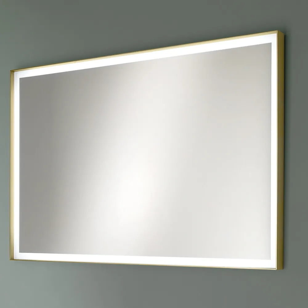 Viadurini Bathroom Wandspiegel-Rechteckiger Wandspiegel Metallrahmen verschiedene Farben und LED-Licht - Renga