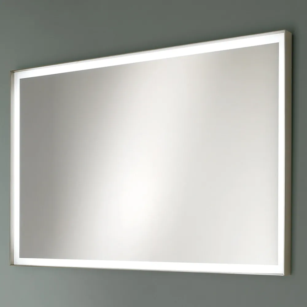 Viadurini Bathroom Wandspiegel-Rechteckiger Wandspiegel Metallrahmen verschiedene Farben und LED-Licht - Renga