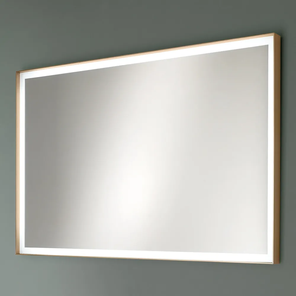 Viadurini Bathroom Wandspiegel-Rechteckiger Wandspiegel Metallrahmen verschiedene Farben und LED-Licht - Renga