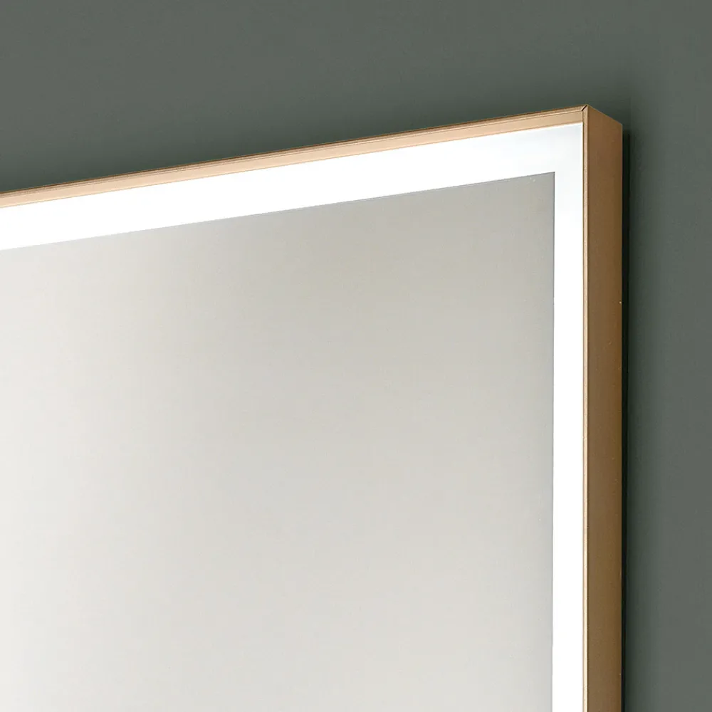 Viadurini Bathroom Wandspiegel-Rechteckiger Wandspiegel Metallrahmen verschiedene Farben und LED-Licht - Renga