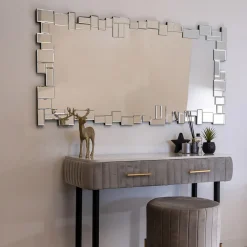 Viadurini Living Wandspiegel-Rechteckiger Wandspiegel mit geformtem Glasrahmen - Norbo