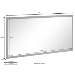 Viadurini Decor Wandspiegel-Rechteckiger Wandspiegel mit weißem oder anthrazitfarbenem Rahmen - Emanuelito