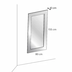 Viadurini Living Wandspiegel-Rechteckiger Wandspiegel mit geneigtem Rahmen Made in Italy - Salamina