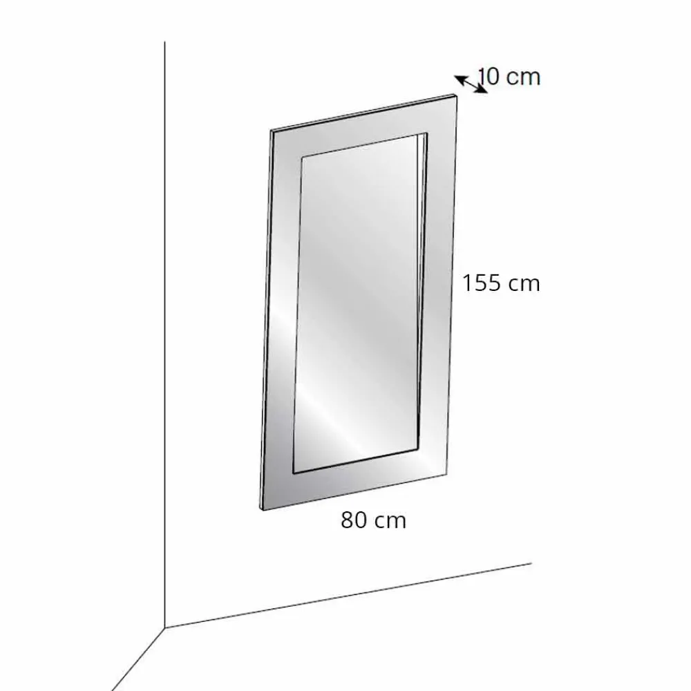 Viadurini Living Wandspiegel-Rechteckiger Wandspiegel mit geneigtem Rahmen Made in Italy - Salamina