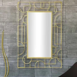 Viadurini Living Wandspiegel-Rechteckiger Wandspiegel aus Eisen im modernen Design - Plinio