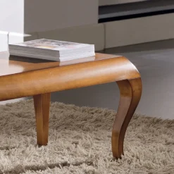 Viadurini Classic Klassische Couchtische-Rechteckiger Wohnzimmer-Couchtisch aus patiniertem Kirschholz, hergestellt in Italien – Ares