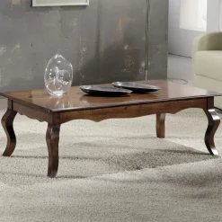 Viadurini Classic Klassische Couchtische-Rechteckiger Wohnzimmer-Couchtisch aus patiniertem Walnussholz, hergestellt in Italien – Afrodite