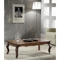 Viadurini Classic Klassische Couchtische-Rechteckiger Wohnzimmer-Couchtisch aus patiniertem Walnussholz, hergestellt in Italien – Afrodite