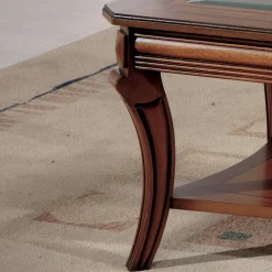 Viadurini Classic Klassische Couchtische-Rechteckiger Wohnzimmer-Couchtisch mit Glasplatte, hergestellt in Italien – Gaol