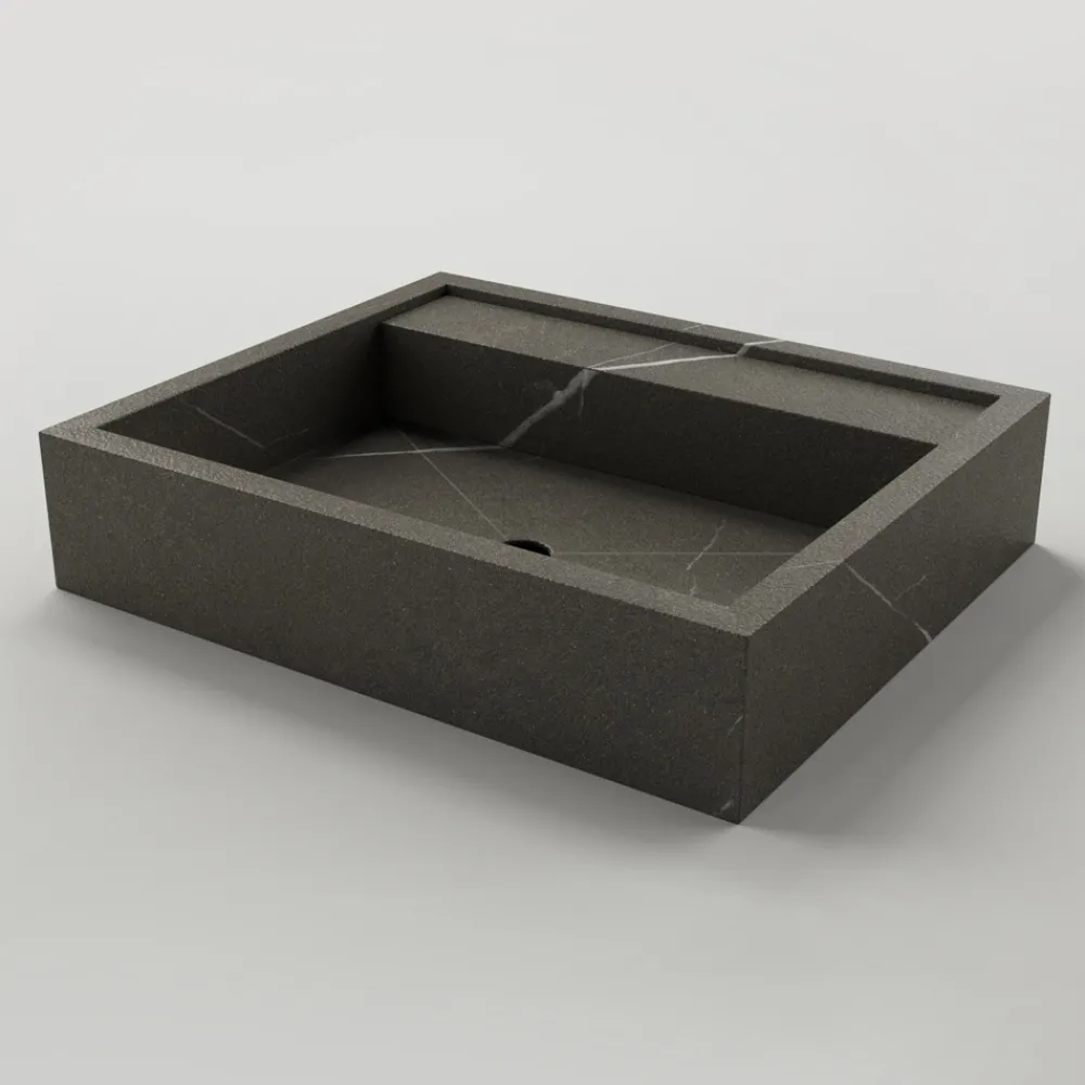 Viadurini Bathroom Keramikwaschbecken-Rechteckiges Aufsatzwaschbecken aus Feinsteinzeug Made in Italy - Cervia