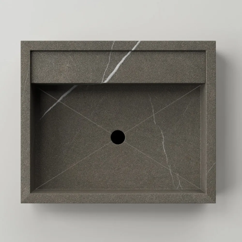 Viadurini Bathroom Keramikwaschbecken-Rechteckiges Aufsatzwaschbecken aus Feinsteinzeug Made in Italy - Cervia