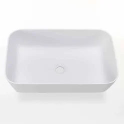 Viadurini Bathroom Harzwaschbecken-Rechteckiges Aufsatzwaschbecken aus Mattharz Made in Italy - Cavan