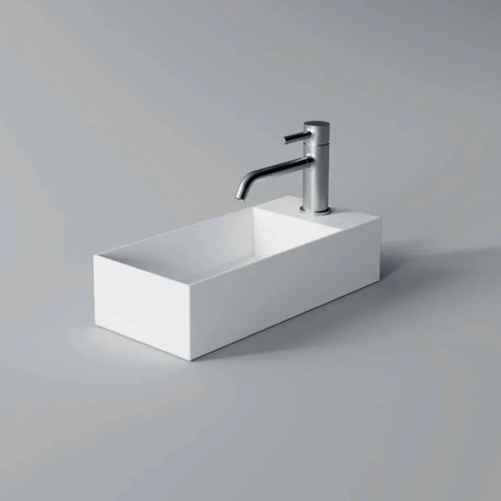 Viadurini Bathroom Keramikwaschbecken-Rechteckiges Aufsatzwaschbecken aus Keramik Made in Italy - Act