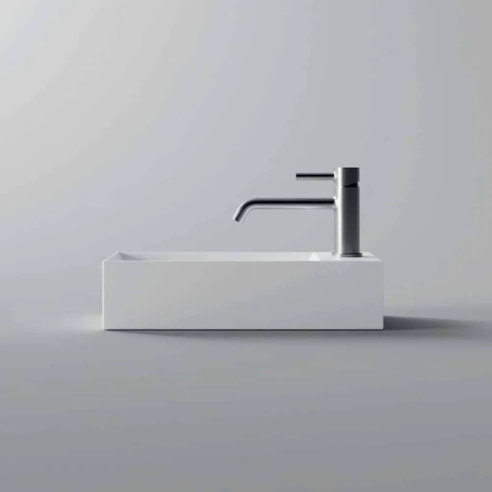 Viadurini Bathroom Keramikwaschbecken-Rechteckiges Aufsatzwaschbecken aus Keramik Made in Italy - Act