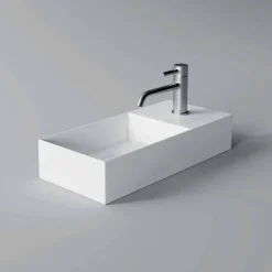 Viadurini Bathroom Keramikwaschbecken-Rechteckiges Aufsatzwaschbecken aus Keramik Made in Italy - Act