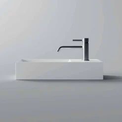 Viadurini Bathroom Keramikwaschbecken-Rechteckiges Aufsatzwaschbecken aus Keramik Made in Italy - Act