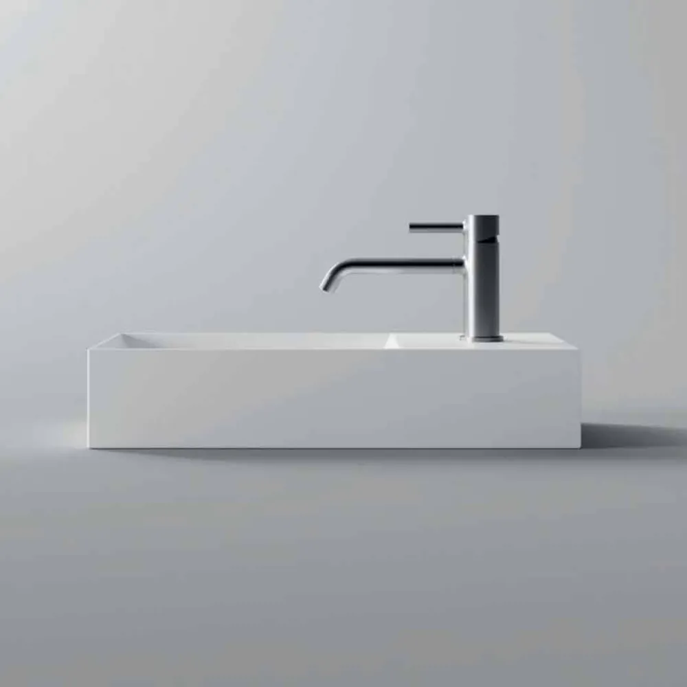 Viadurini Bathroom Keramikwaschbecken-Rechteckiges Aufsatzwaschbecken aus Keramik Made in Italy - Act