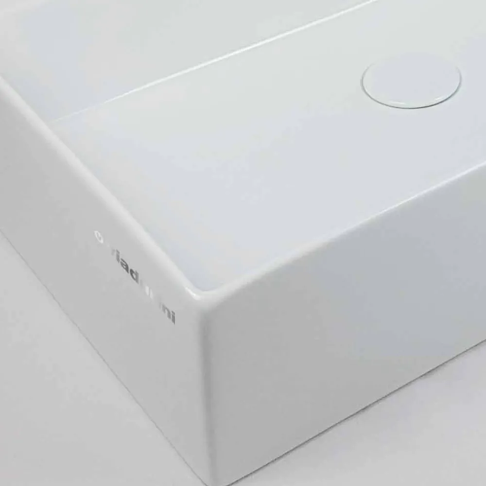 Viadurini Bathroom Keramikwaschbecken-Rechteckiges Aufsatzwaschbecken L 60 cm aus Keramik Made in Italy - Piacione