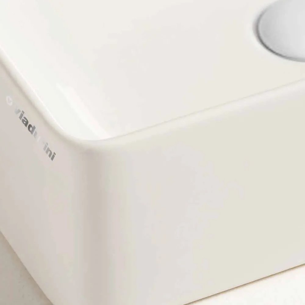 Viadurini Bathroom Keramikwaschbecken-Rechteckiges Aufsatzwaschbecken L 60 cm aus Keramik - Rotolino