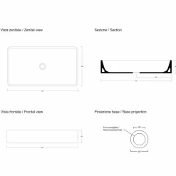 Viadurini Bathroom Keramikwaschbecken-Rechteckiges Aufsatzwaschbecken L 60 cm aus Keramik - Rotolino