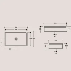 Viadurini Bathroom Farbige Waschbecken|Keramikwaschbecken-Rechteckiges Aufsatzwaschbecken aus Keramik L 62 cm Made in Italy - Debora