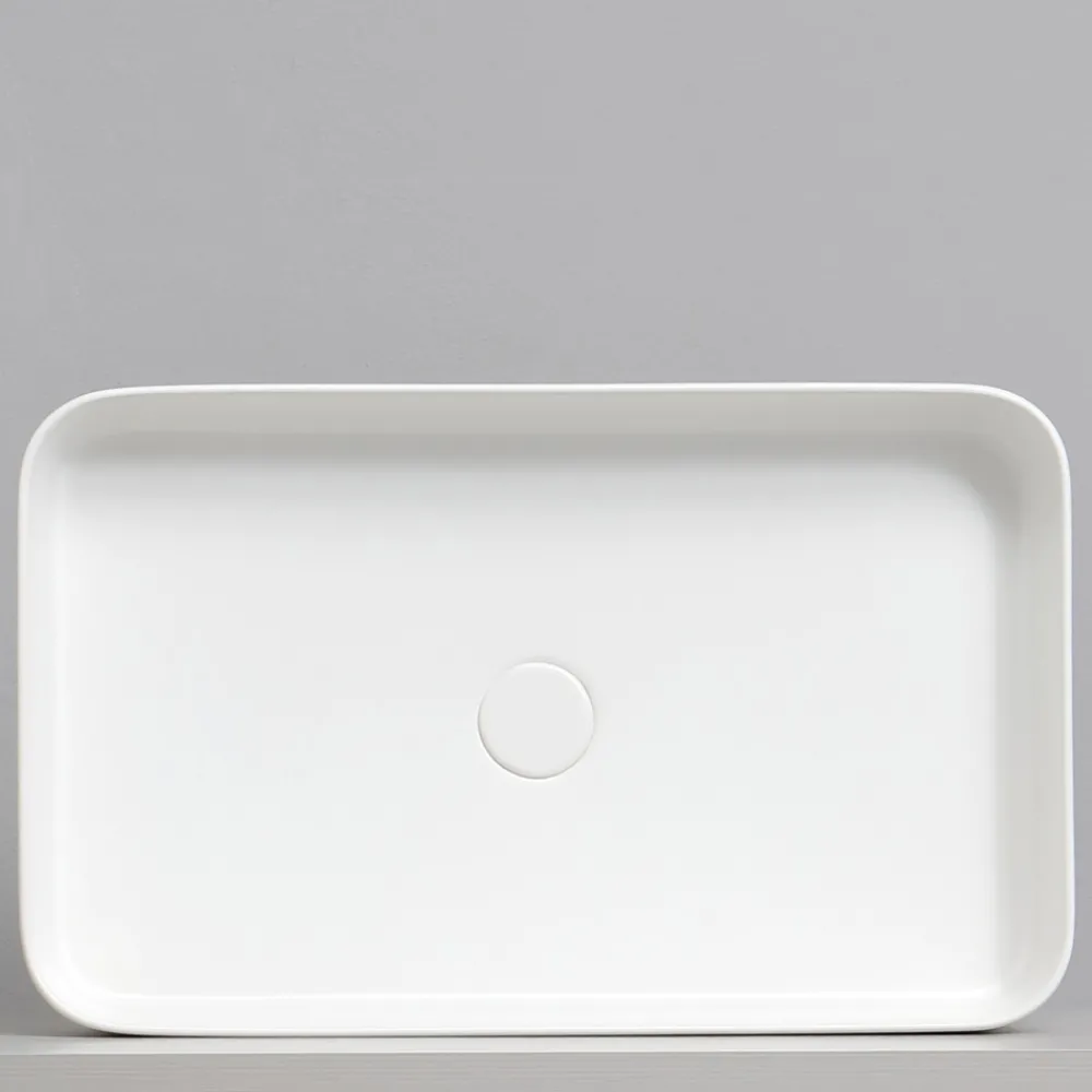 Viadurini Bathroom Keramikwaschbecken-Rechteckiges Aufsatzwaschbecken aus farbiger Keramik Made in Italy - Dable