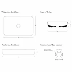 Viadurini Bathroom Keramikwaschbecken-Rechteckiges Aufsatzwaschbecken aus farbiger Keramik Made in Italy - Dable