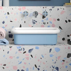 Viadurini Bathroom Farbige Waschbecken-Rechteckiges Aufsatzwaschbecken aus Keramik – Holly