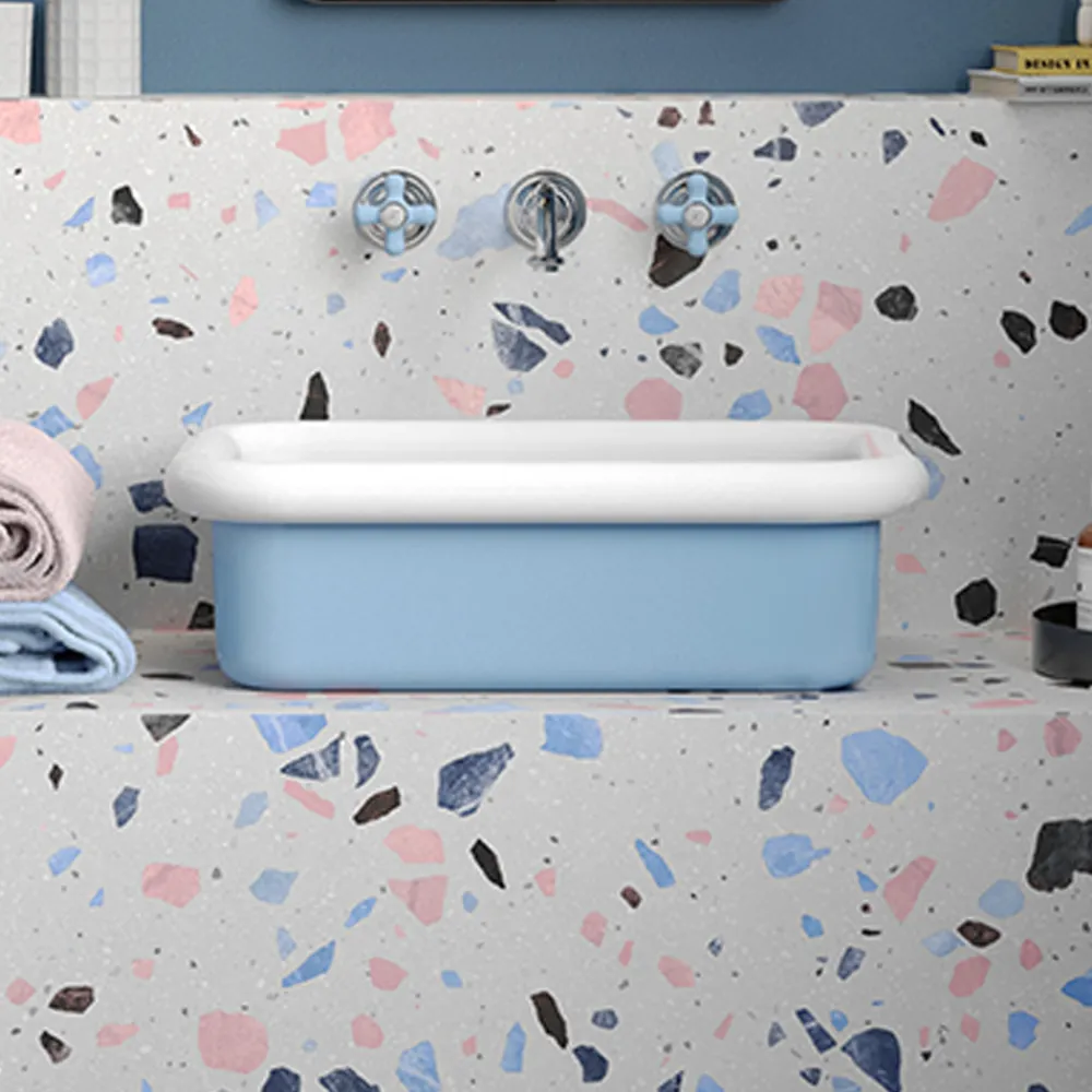 Viadurini Bathroom Farbige Waschbecken-Rechteckiges Aufsatzwaschbecken aus Keramik – Holly