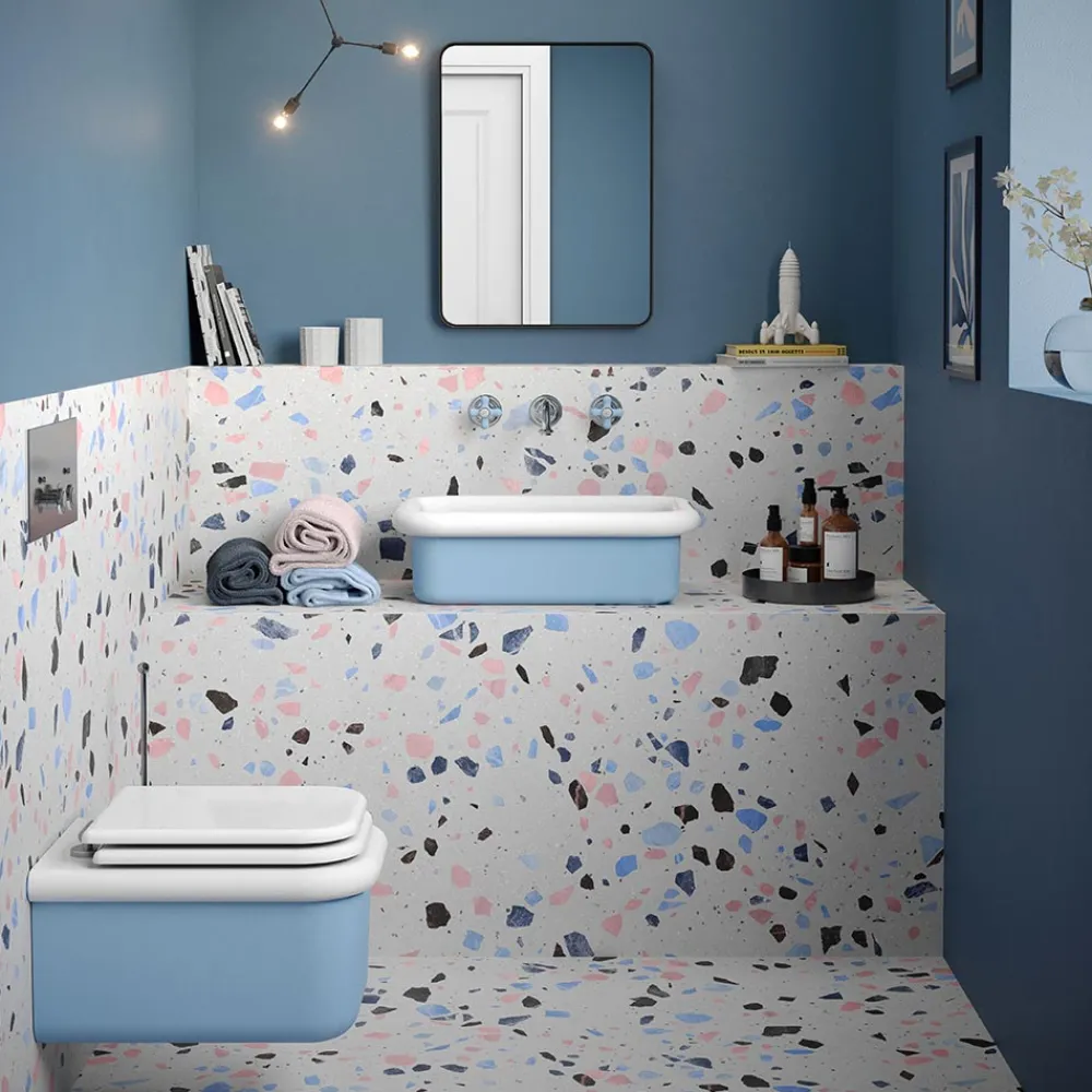 Viadurini Bathroom Farbige Waschbecken-Rechteckiges Aufsatzwaschbecken aus Keramik – Holly