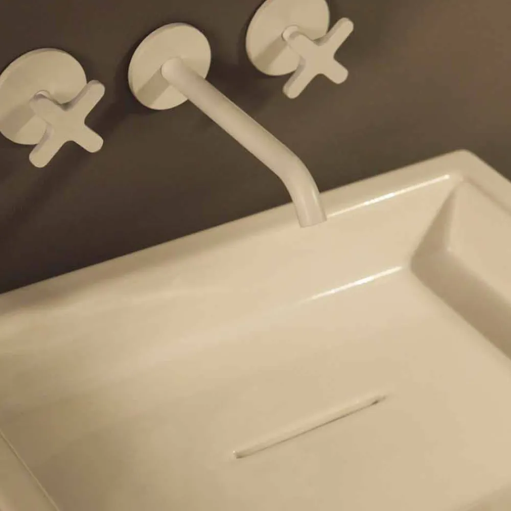 Viadurini Bathroom Keramikwaschbecken-Rechteckiges Aufsatzwaschbecken aus Keramik Desing made in Italy Dalia