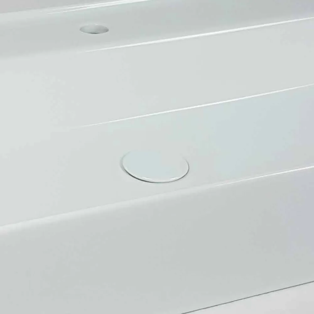 Viadurini Bathroom Keramikwaschbecken-Rechteckiges Aufsatzwaschbecken L 80 cm aus Keramik Made in Italy - Piacione