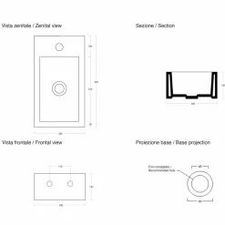 Viadurini Bathroom Keramikwaschbecken-Rechteckiges Aufsatzwaschbecken L 44 cm aus Keramik Made in Italy - Federica