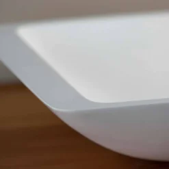 Viadurini Bathroom Design Waschbecken Aus Solid Surface-Rechteckiges Aufsatzwaschbecken aus weißem Mineralwerkstoff - Albertina