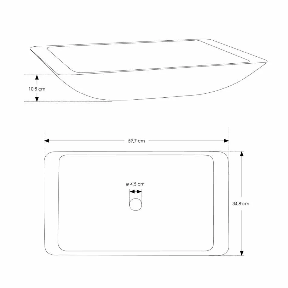 Viadurini Bathroom Design Waschbecken Aus Solid Surface-Rechteckiges Aufsatzwaschbecken aus weißem Mineralwerkstoff - Albertina