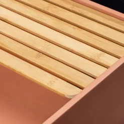 Viadurini Bathroom Beton Waschbecken-Rechteckiges Aufsatzwaschbecken aus Mali-Orange-Terrazzo – Azalee