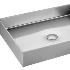 Viadurini Bathroom Metallwaschbecken-Rechteckiges Aufsatzwaschbecken aus Edelstahl in verschiedenen Ausführungen – Camellia