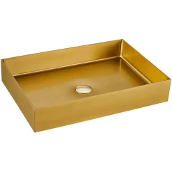 Viadurini Bathroom Metallwaschbecken-Rechteckiges Aufsatzwaschbecken aus Edelstahl in verschiedenen Ausführungen – Camellia