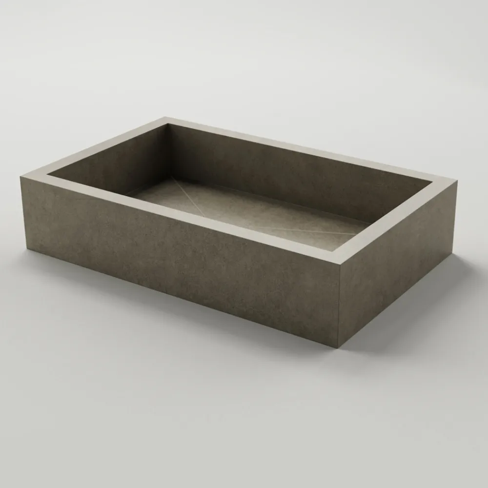 Viadurini Bathroom Keramikwaschbecken-Rechteckiges Badezimmer-Waschbecken aus Feinsteinzeug Made in Italy - Ludmilla